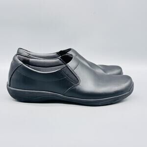 Dansko Shoes Womens Size 11.5 Black Leather Slip On Clogs Work Comfort Nursing